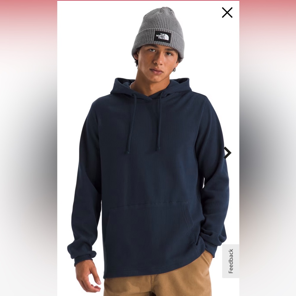 The North Face Waffle Hoodie Summit Navy Large